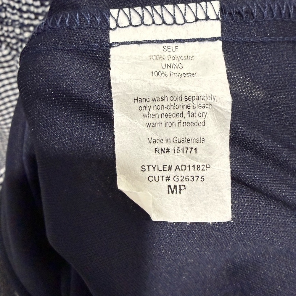 Heathery Navy Blue Gingham Smocked Tiered Sundress Size MP - Picture 6 of 7